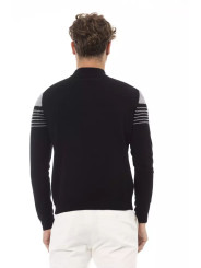 Sweaters Elegant Black Mock Neck Sweater 390,00 € 8100002456910 | Planet-Deluxe