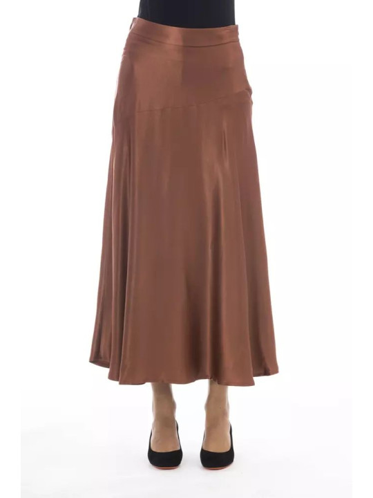 Skirts Elegant Satin Midi Skirt in Rich Brown 450,00 € 8100001110523 | Planet-Deluxe