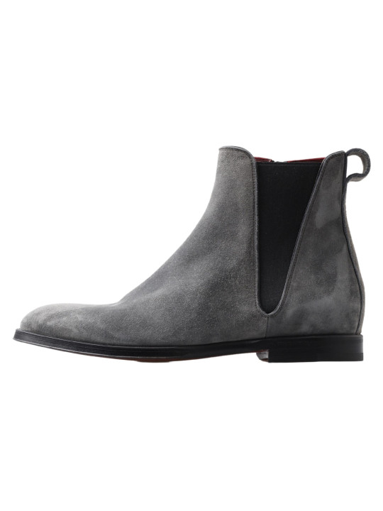 Boots Elegant Gray Chelsea Leather Boots 2.530,00 € 8057155261390 | Planet-Deluxe