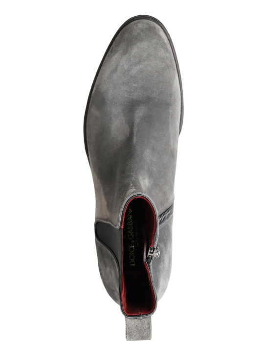 Boots Elegant Gray Chelsea Leather Boots 2.530,00 € 8057155261390 | Planet-Deluxe