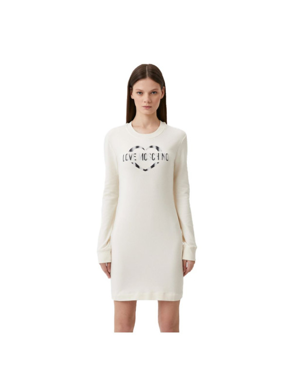 Dresses Chic White Cotton Blend Dress with Logo Accent 410,00 € 8055204726845 | Planet-Deluxe