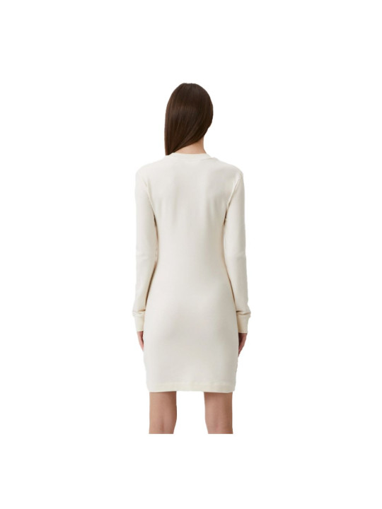Dresses Chic White Cotton Blend Dress with Logo Accent 410,00 € 8055204726845 | Planet-Deluxe