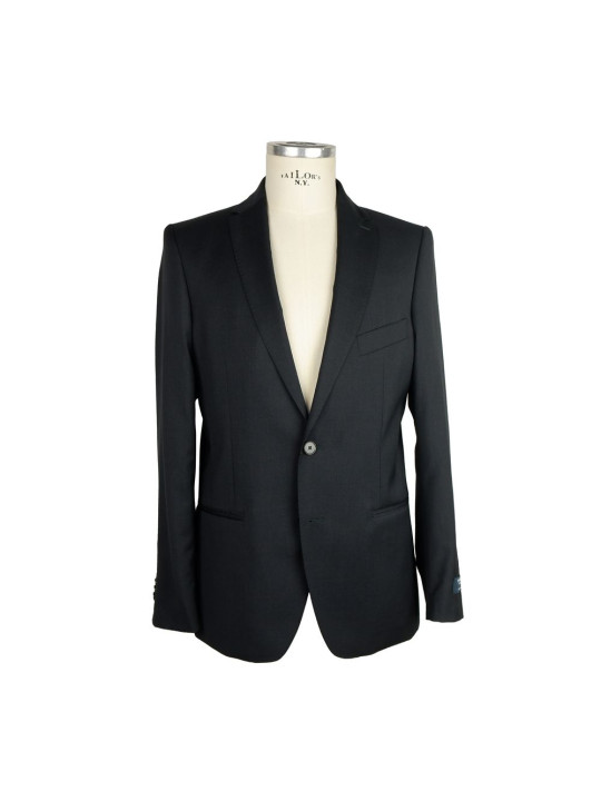 Suits Elegant Milano Black Wool Suit 980,00 € 8050246666333 | Planet-Deluxe