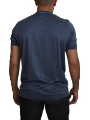 T-Shirts Elegant Silk Crewneck Blue Tee 1.300,00 € 8050249421939 | Planet-Deluxe