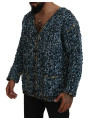 Sweaters Elegant Blue V-Neck Cardigan Sweater 9.160,00 € 8057142012585 | Planet-Deluxe