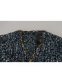 Sweaters Elegant Blue V-Neck Cardigan Sweater 9.160,00 € 8057142012585 | Planet-Deluxe