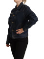 Jackets & Coats Chic Dark Blue Denim Jacket 770,00 € 8050246187227 | Planet-Deluxe