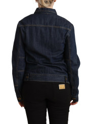 Jackets & Coats Chic Dark Blue Denim Jacket 770,00 € 8050246187227 | Planet-Deluxe