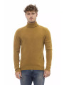 Sweaters Elegant Turtleneck Ribbed Sweater in Brown 220,00 €  | Planet-Deluxe