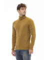 Sweaters Elegant Turtleneck Ribbed Sweater in Brown 220,00 €  | Planet-Deluxe