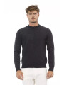 Sweaters Elegant Crewneck Wool Sweater in Timeless Black 380,00 € 8100002689912 | Planet-Deluxe