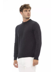 Sweaters Elegant Crewneck Wool Sweater in Timeless Black 380,00 € 8100002689912 | Planet-Deluxe