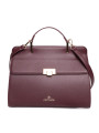 Lila Lederhandtasche mit goldener Schnalle