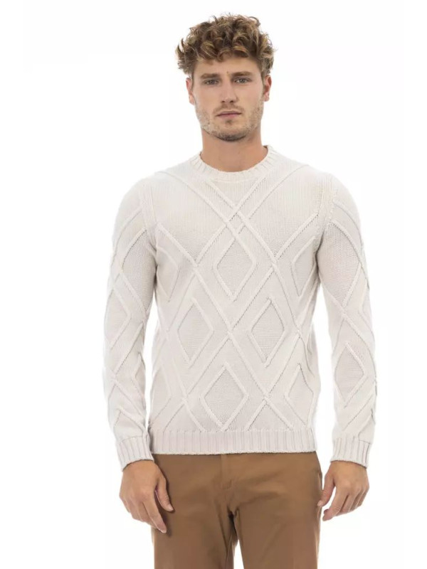 Sweaters Beige Merino Wool Crewneck Classic Sweater 480,00 € 8100001000510 | Planet-Deluxe