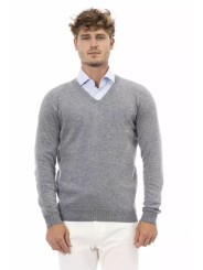 Sweaters Chic V-Neck Sweater in Subtle Gray 330,00 € 8100002458280 | Planet-Deluxe