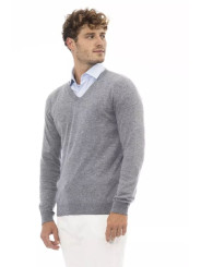 Sweaters Chic V-Neck Sweater in Subtle Gray 330,00 € 8100002458280 | Planet-Deluxe