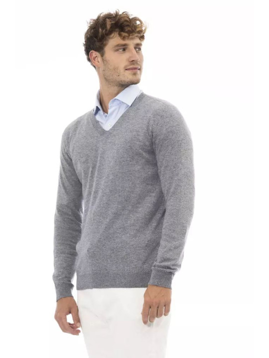 Sweaters Chic V-Neck Sweater in Subtle Gray 330,00 € 8100002458280 | Planet-Deluxe
