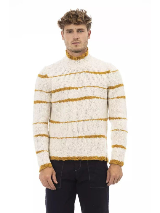 Sweaters Beige Mock Neck Cozy Knit Sweater 510,00 € 8100001001326 | Planet-Deluxe