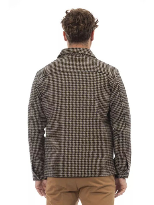 Blazers Elegant Houndstooth Wool Blend Shirt Jacket 590,00 € 8100001220109 | Planet-Deluxe