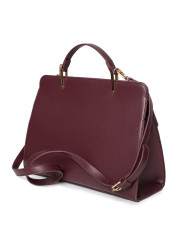 Rote Lederhandtasche mit goldener Hardware