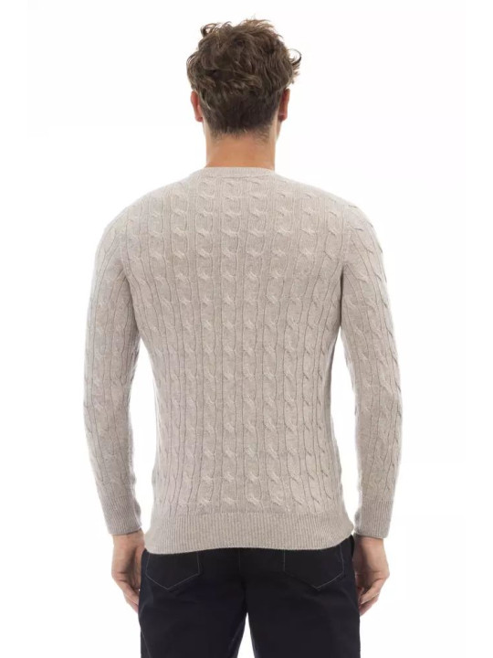 Sweaters Classic Beige Crewneck Luxury Sweater 390,00 € 8100002457504 | Planet-Deluxe