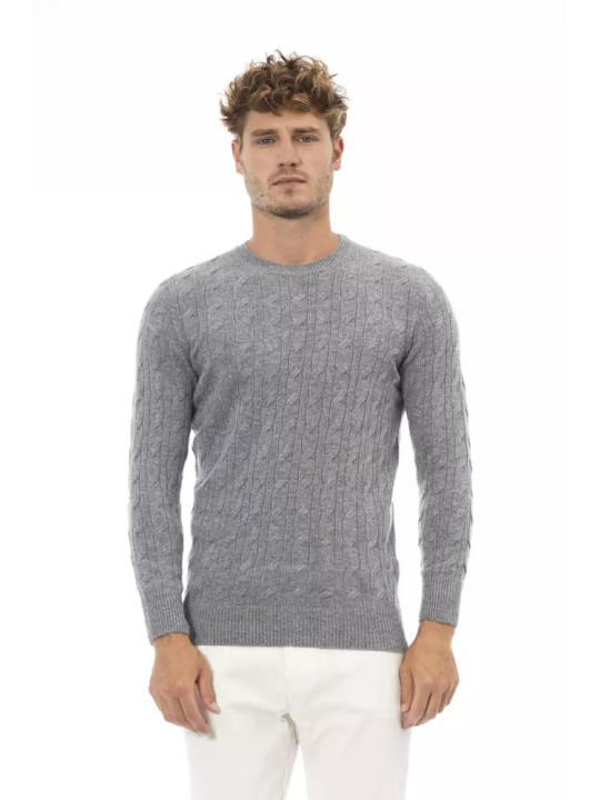 Sweaters Exquisite Gray Crewneck Sweater 390,00 € 8100002457405 | Planet-Deluxe