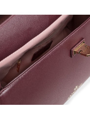 Roter Lederhandtasche mit Goldverschluss