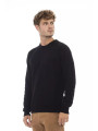 Sweaters Elegant Crewneck Sweater in Black 360,00 € 8100002459966 | Planet-Deluxe