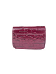 Violette Kunstleder Handtasche mit Klappe