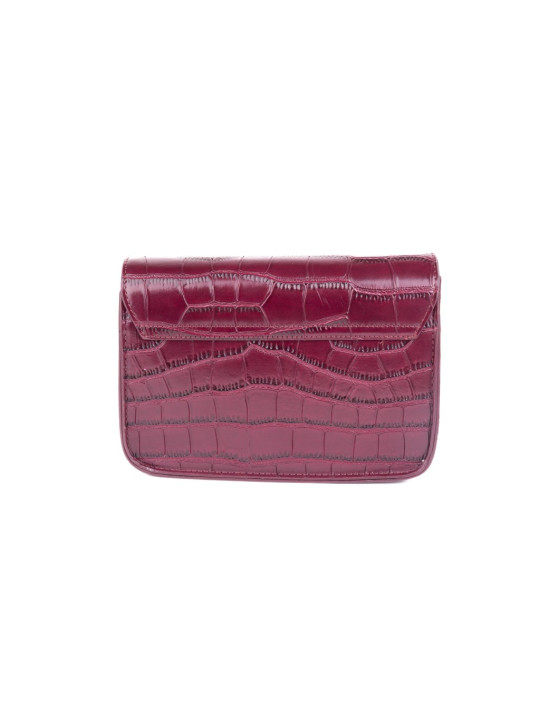 Violette Kunstleder Handtasche mit Klappe