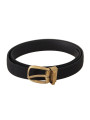 Belts Elegant Black Canvas-Leather Men's Belt 760,00 € 8058301887358 | Planet-Deluxe