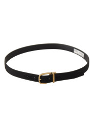 Belts Elegant Black Canvas-Leather Men's Belt 760,00 € 8058301887358 | Planet-Deluxe