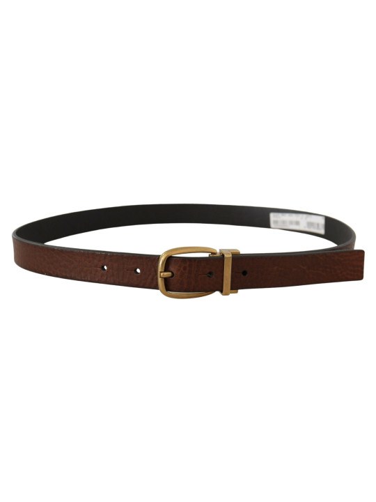 Belts Elegant Brown Leather Belt with Logo Buckle 960,00 € 8058301887532 | Planet-Deluxe