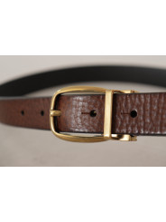 Belts Elegant Brown Leather Belt with Logo Buckle 960,00 € 8058301887532 | Planet-Deluxe