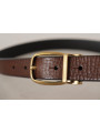 Belts Elegant Brown Leather Belt with Logo Buckle 960,00 € 8058301887532 | Planet-Deluxe