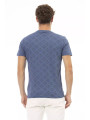 T-Shirts Elevated Blue Cotton Tee with Front Print 190,00 € 2000051643469 | Planet-Deluxe