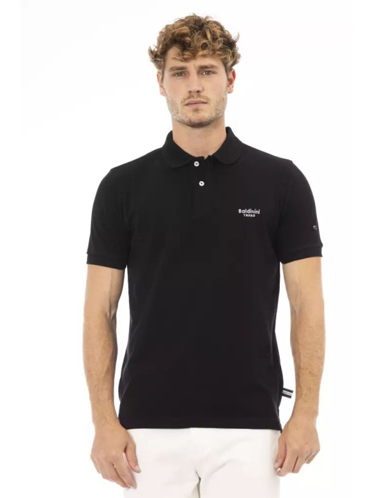 Polo Shirt Sleek Black Cotton Polo with Elegant Embroidery 260,00 € 2000050854712 | Planet-Deluxe