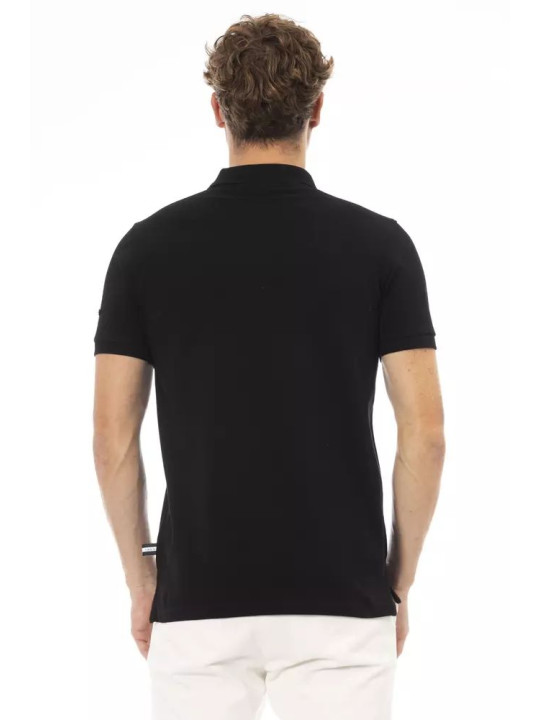 Polo Shirt Sleek Black Cotton Polo with Elegant Embroidery 260,00 € 2000050854712 | Planet-Deluxe