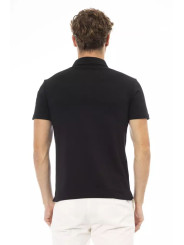 Polo Shirt Elegant Black Embroidered Polo Tee 220,00 € 2000051671844 | Planet-Deluxe