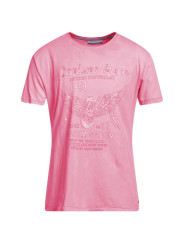 T-Shirts Chic Pink Cotton Tee with Front Print 60,00 € 8050716216891 | Planet-Deluxe