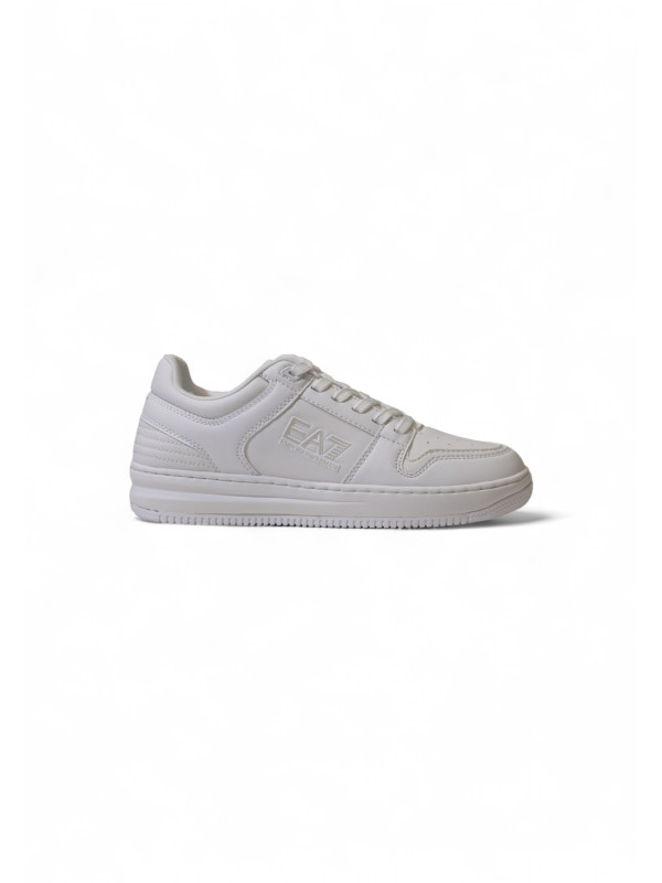 Weiße EA7 Sneaker seitlich Ansicht Weiße EA7 Sneaker seitlich Ansicht