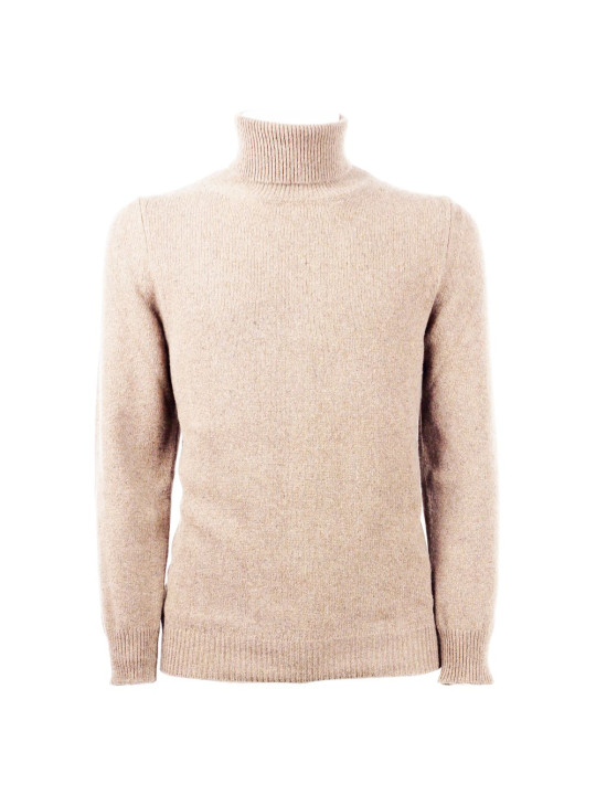 Sweaters Elegant Beige Cashmere Turtleneck Sweater 700,00 € 8050246666753 | Planet-Deluxe