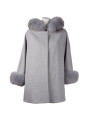 Jackets & Coats Elegant Wool Short Coat with Fur Accents 5.160,00 € 8050246666906 | Planet-Deluxe