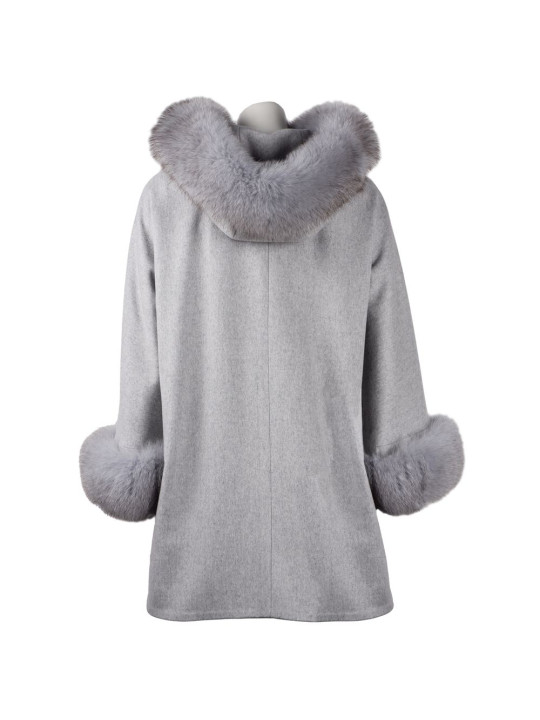 Jackets & Coats Elegant Wool Short Coat with Fur Accents 5.160,00 € 8050246666906 | Planet-Deluxe