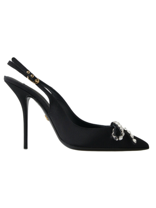 Sandals Embellished Black Slingback Heels Pumps 2.000,00 € 8057155664764 | Planet-Deluxe