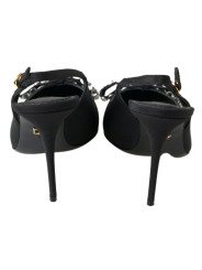 Sandals Embellished Black Slingback Heels Pumps 2.000,00 € 8057155664764 | Planet-Deluxe