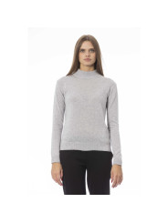 Sweaters Elegant Gray Cashmere Blend Turtleneck Sweater 530,00 € 2000051573629 | Planet-Deluxe