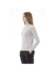 Sweaters Elegant Gray Cashmere Blend Turtleneck Sweater 530,00 € 2000051573629 | Planet-Deluxe