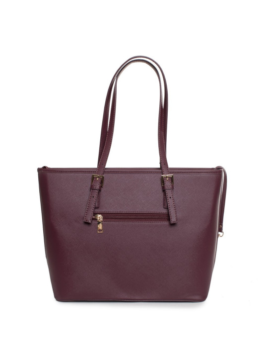 Magenta Leder Schultertasche mit Riemen