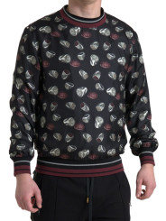 Sweaters Elegant Silk Crewneck Pullover - Black Multicolor 2.740,00 € 8054802214075 | Planet-Deluxe